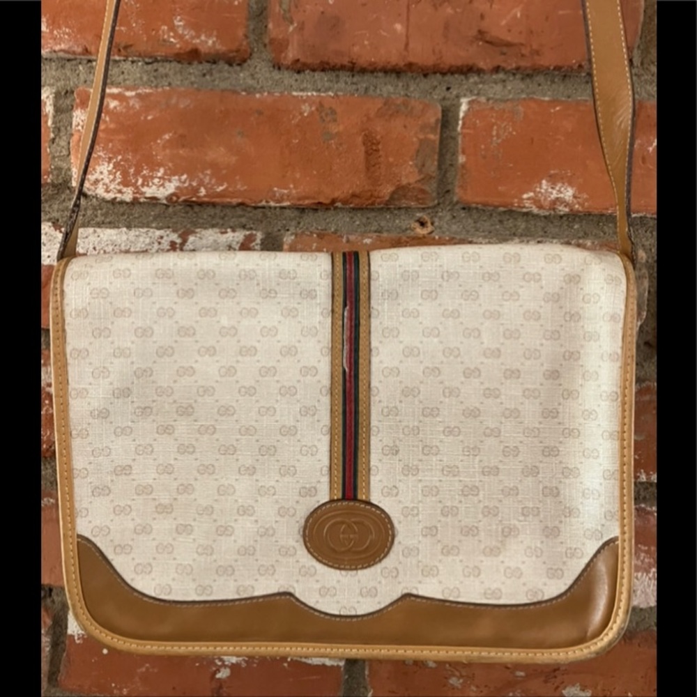 Vintage 1980 Gucci GG Micro Monogram Shoulder/Crossbody Bag